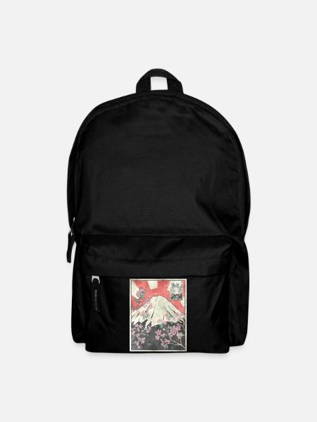 Mt Fuji Cherry Blossom Goût esthétique japonais - Sac à dos - noir