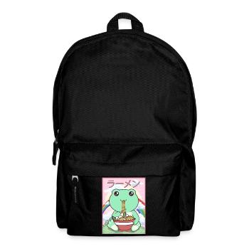 Cottagecore Aesthetic Kawaii Frog Ramen Gesche - Backpack - black - Front