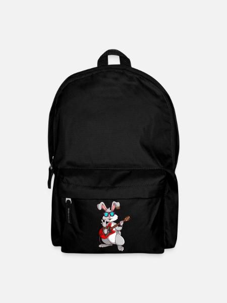 Hase Rockmusiker Ostern - Rucksack - Schwarz