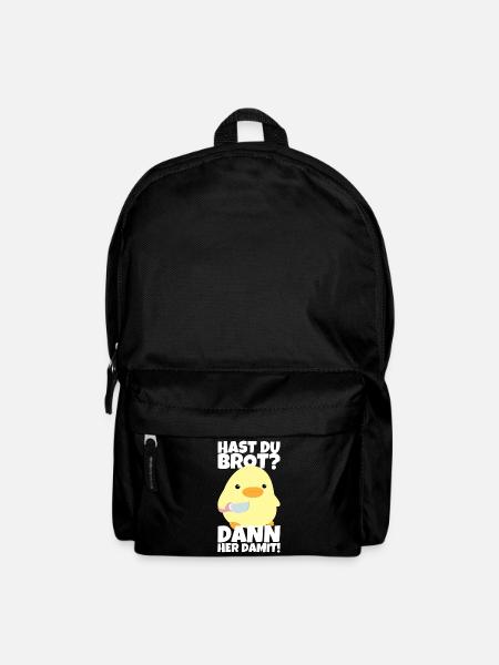 Hast du Brot? Ente mit Messer Meme Lustiger Spruch - Rucksack - Schwarz