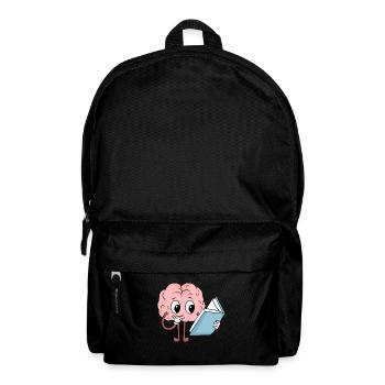 Gehirn am Lesen - Rucksack - Schwarz - Vorne