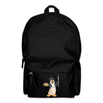Pinguin Maler Pinsel Malen - Rucksack - Schwarz - Vorne
