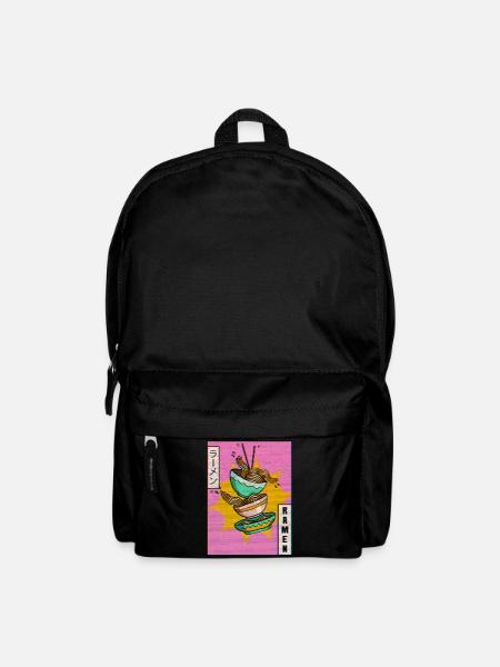 Ramen Noodles Vaporwave Aesthetic Glitch Gift - Backpack - black
