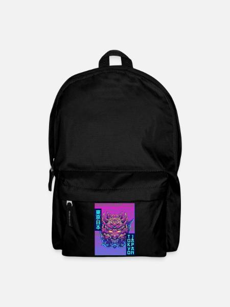 Oni Maske Dämonenmaske Vaporwave Ästhetisches Gesc - Rucksack - Schwarz
