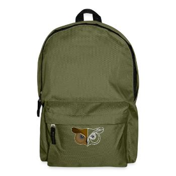 Owl Animal Motif - Backpack - olive green - Front