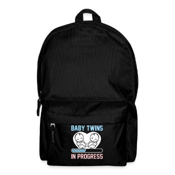 Twins Loading Newborn Boy And Girl Smiling Faces - - Rucksack - Schwarz - Vorne