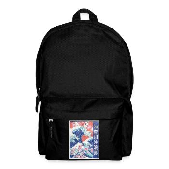 Große Welle vor Kanagawa Retro-Geschenk - Rucksack - Schwarz - Vorne