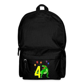 4th birthday dinosaur 4 years old - Backpack - black - Front