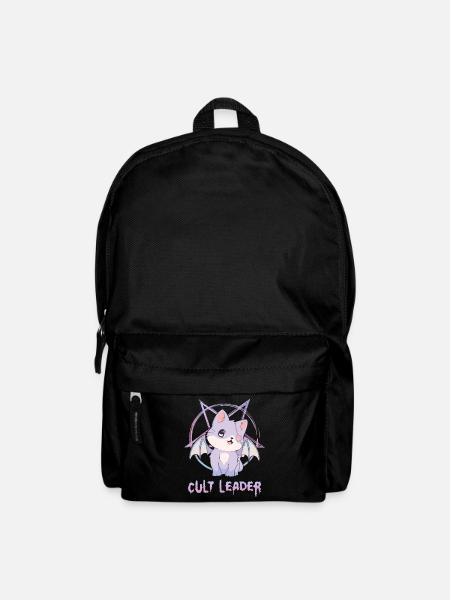 Kawaii Katze Pastell Goth Pentagramm Kultführer Ge - Rucksack - Schwarz