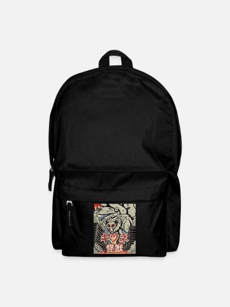 Kaiju Kitsune Nine-tailed Fox Kanagawa Wave - Backpack - black