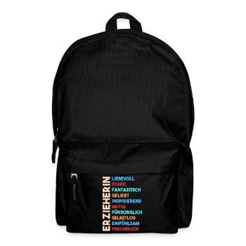 Kindergärtnerin Erzieherin - Rucksack - Schwarz - Vorne