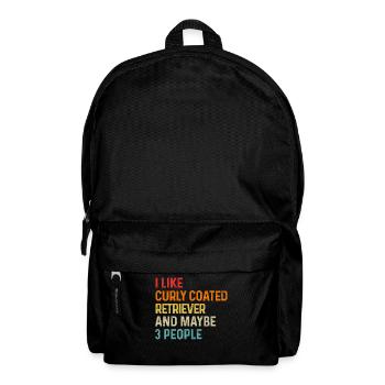 Ich mag Curly Coated Retriever und vielleicht 3 Leute - Rucksack - Schwarz - Vorne