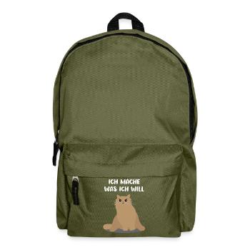 Katze Freches Kätzchen Lustiger Spruch Geschenk - Rucksack - Olivgrün - Vorne