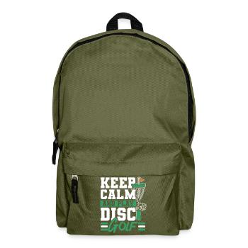 Restez calme et jouez au disc golf aux lancers récréatifs - Sac à dos - vert olive - Devant