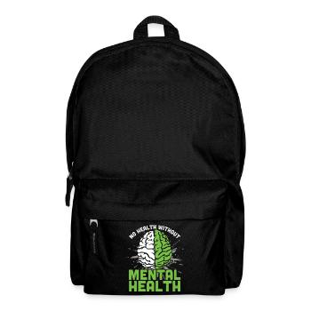 Gehirn No Health Without Mental Health - Rucksack - Schwarz - Vorne