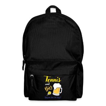 Tennis und Bier Spruch Geschenk Tennisspieler - Rucksack - Schwarz - Vorne