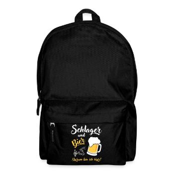 Schlager und Bier darum bin ich hier - Rucksack - Schwarz - Vorne