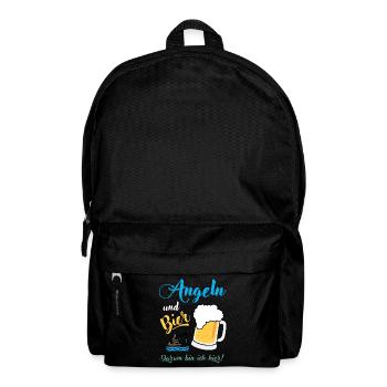Angeln und Bier darum bin ich hier Angler Fischer - Rucksack - Schwarz - Vorne