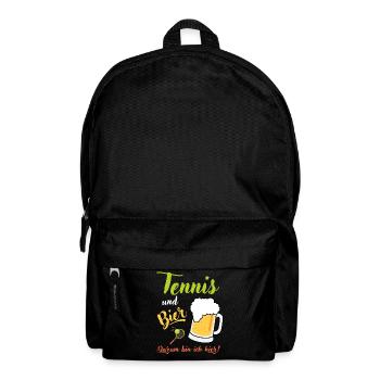 Tennis und Bier Spruch Geschenk Tennisspieler - Rucksack - Schwarz - Vorne
