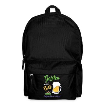 Garten und Bier Hobbygärtner Gartenbau Geschenk - Rucksack - Schwarz - Vorne
