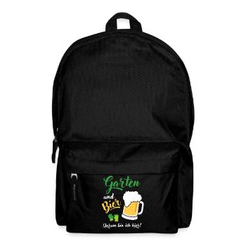 Garten und Bier Hobbygärtner Gartenarbeit Spruch - Rucksack - Schwarz - Vorne