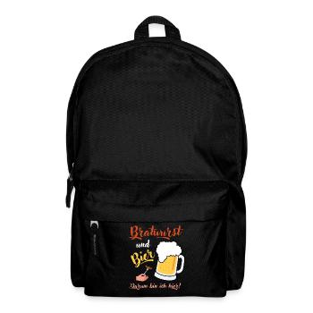 Bratwurst Bier Geschenk Wurst Biertrinker Bierkrug - Rucksack - Schwarz - Vorne