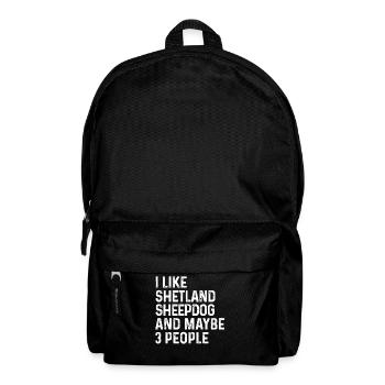 Ich mag Shetland Sheepdog und vielleicht 3 Personen Hund - Rucksack - Schwarz - Vorne