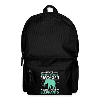 A woman who loves elephants Wildlife Animal Saf - Backpack - black - Front