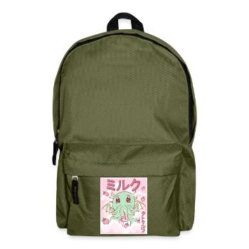 Kawaii Cthulhu Necronomicon Erdbeermilch - Rucksack - Olivgrün - Vorne