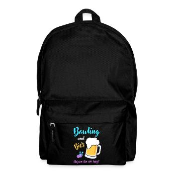 Bowling Bier Spruch Geschenk Bierliebhaber Bowler - Rucksack - Schwarz - Vorne