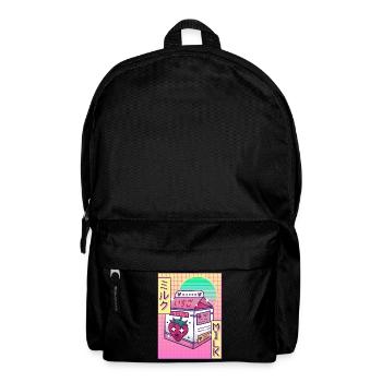 Kawaii Strawberry Milk Vaporwave Ästhetisches Gesc - Rucksack - Schwarz - Vorne