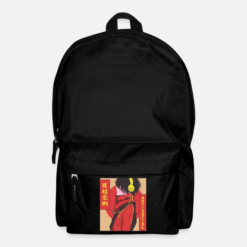 Antisocial Anime Boy Vaporwave Esthétique Ge - Sac à dos - noir