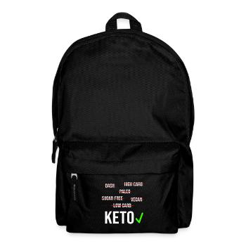 Keto Diet Carbohydrates Ketosis Calories Bacon Eggs - Backpack - black - Front