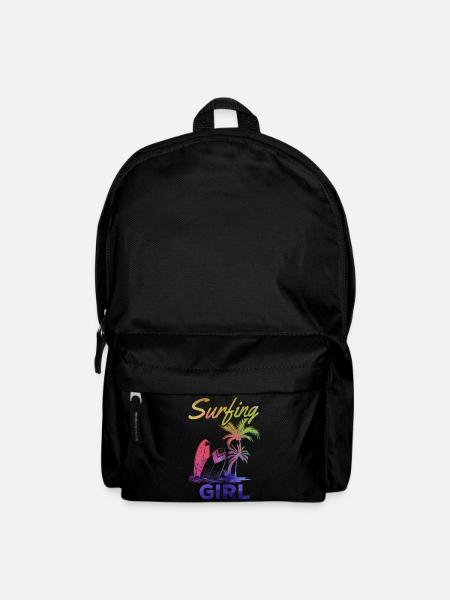 Surfboard Surfer Wave Surfen Mädchen Surfen - Rucksack - Schwarz