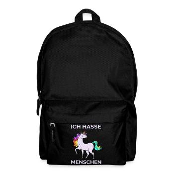 ICH HASSE MENSCHEN EINHORN - Rucksack - Schwarz - Vorne