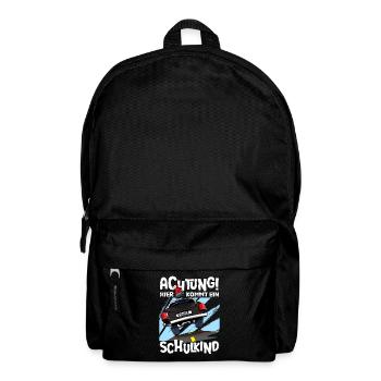 Achtung hier kommt ein Schulkind 1. Klasse - Rucksack - Schwarz - Vorne