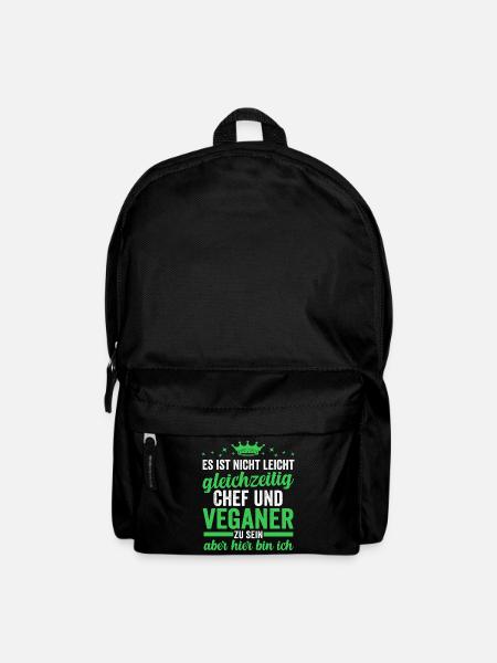 Vegan Vegetarier Veganer - Rucksack - Schwarz