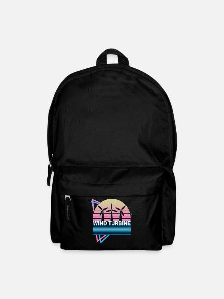 Windturbine Retro Geschenk - Rucksack - Schwarz