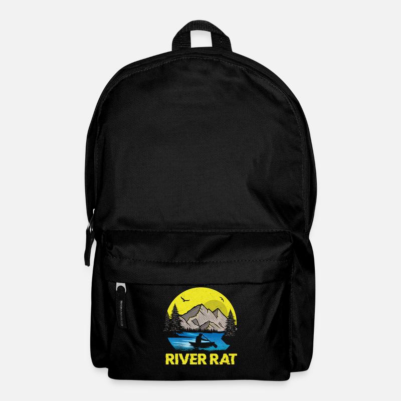 Canoe Canoeing Vintage Retro River - Rucksack - Schwarz