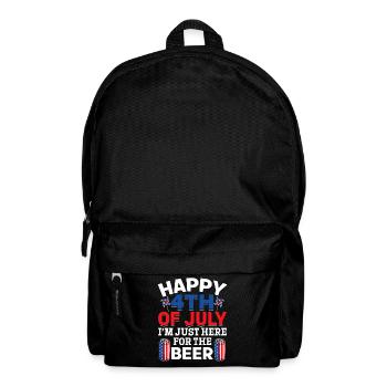 Happy 4th Of July I'm Just Here For The Beer - Rucksack - Schwarz - Vorne