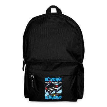 Achtung hier kommt ein Schulkind 1. Klasse - Rucksack - Schwarz - Vorne