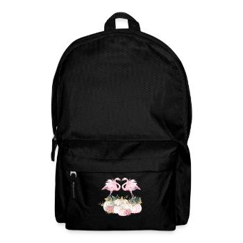 Autumn Flamingo Thanksgiving Pumpkin - Backpack - black - Front