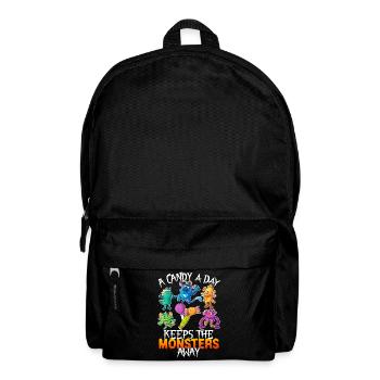One Candy Per Day Keeps The Montser Far Halloween - Backpack - black - Front
