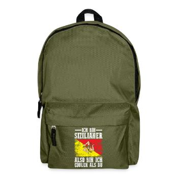 Sicilia Sizilien Sizilianer Sizilianisches - Rucksack - Olivgrün - Vorne