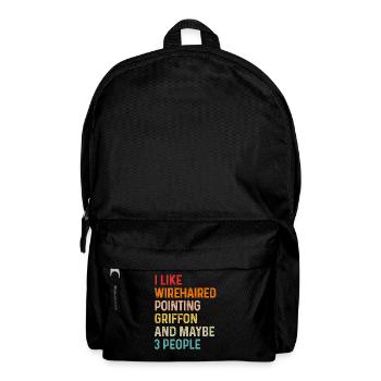 Ich mag Wirehaired Pointing Griffon und vielleicht 3 - Rucksack - Schwarz - Vorne