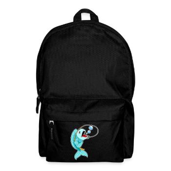 Fisch Angler Angelrute Angeln - Rucksack - Schwarz - Vorne