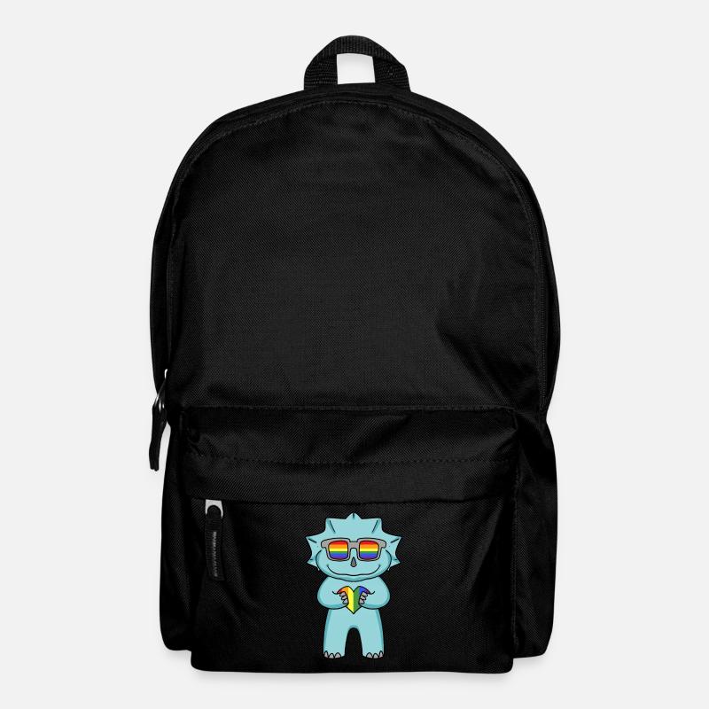 LGBT Tier Dinosaurier Regenbogen Herz - Rucksack - Schwarz