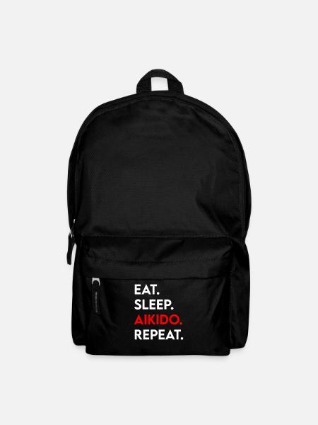 eat sleep aikido repeat - Rucksack - Schwarz