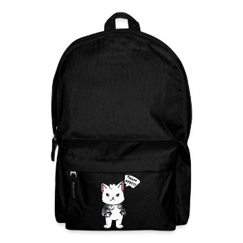 Tattoo cat with tattoo machine - Backpack - black - Front
