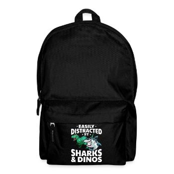 Great White Shark Dino Ich werde leicht von Haien - Rucksack - Schwarz - Vorne